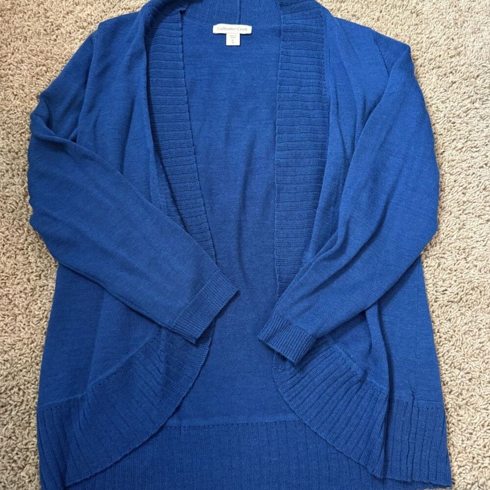 Coldwater Creek Blue 50% Merino Wool Cardigan